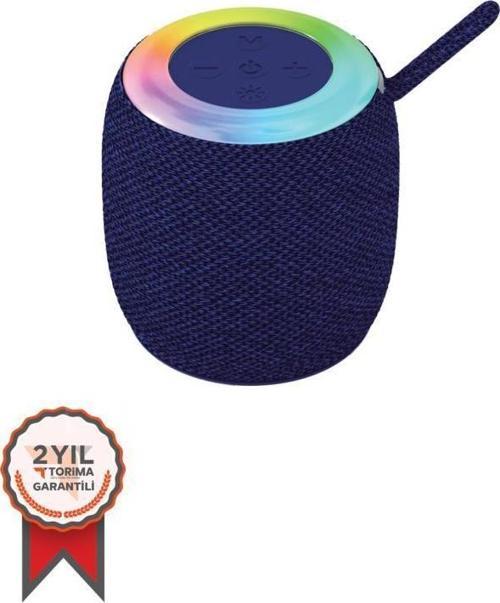 D10 Taşınabilir Rgb Ledli Bluetooth Hoparlör Usb-Fm Radyo Lacivert