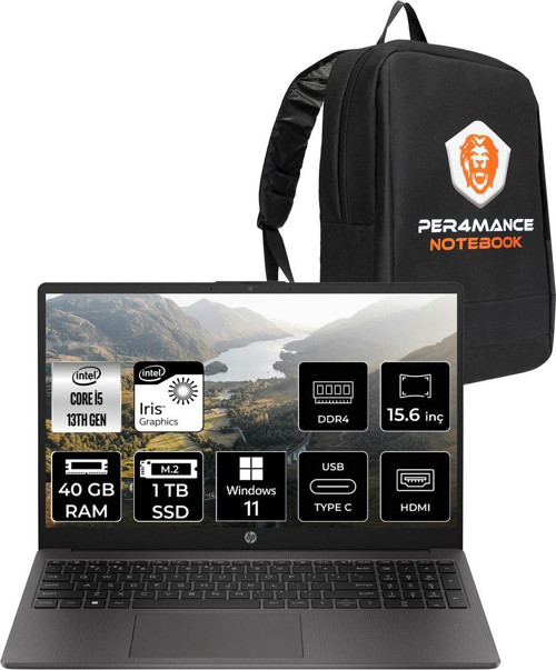 250 G10 Intel Core İ5 1334U 40Gb Ram 1Tb Ssd 15.6'' Fhd W11P Dizüstü Bilgisayar & Per4 Çanta