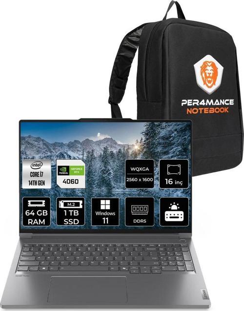 Thinkbook İ7 14650Hx 64Gb Ddr5 1Tb Ssd Rtx4060/8Gb 16'' Wqxga W11H Dizüstü Bilgisayar