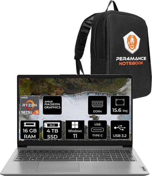 Ideapad 1 R5 5625U 16Gb 4Tb Ssd 15.6" Fhd W11H Taşınabilir Bilgisayar & Per4 Çanta