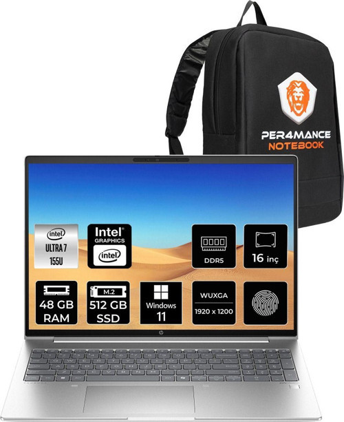 Probook 460 G11 Ultra 7 155U 48Gb Ddr5 512Gb Ssd 16" Wuxga W11H Dizüstü Bilgisayar & Çanta