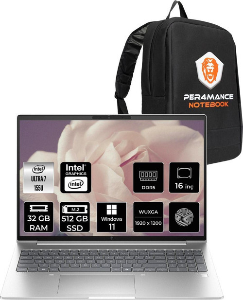 Elitebook 660 G11 Ultra 7 155U 32Gb Ddr5 512Gb Ssd 16" Wuxga W11H Dizüstü Bilgisayar & Çanta