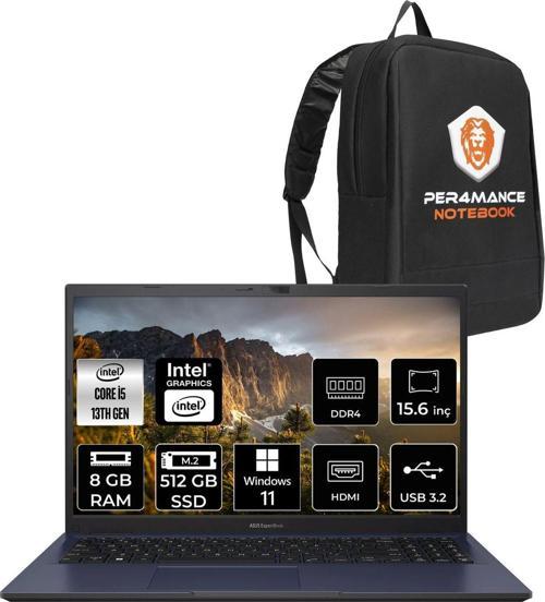 Expertbook B1 B1502Cva-I58512B1D İ5 1335U 8Gb Ram 512Gb Ssd 15.6" Fhd W11Pro & Per4 Çanta