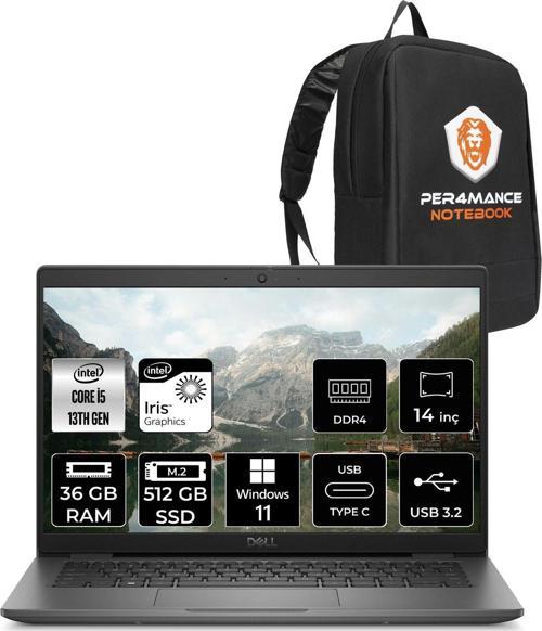 Latitude 3440 İ5-1335U 36Gb Ram 512Gb Ssd 14'' Fhd W11Home Dizüstü Bilgisayar & Per4 Çanta