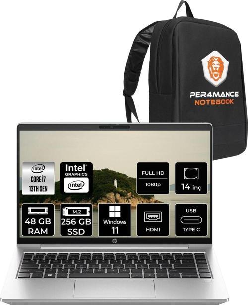 Probook 440 G10 İ7-1355U 48Gb Ram 256Gb Ssd 14'' Fhd W11Pro Dizüstü Bilgisayar & Per4 Çanta