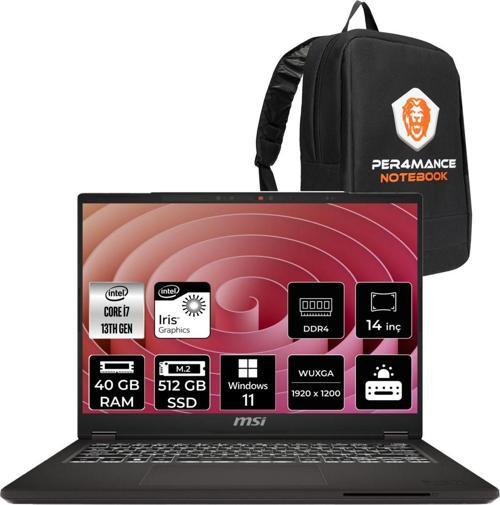 Commercial 14 H İ7 13700H 40Gb 512Gb Ssd 14" Wuxga W11P Taşınabilir Bilgisayar & Çanta