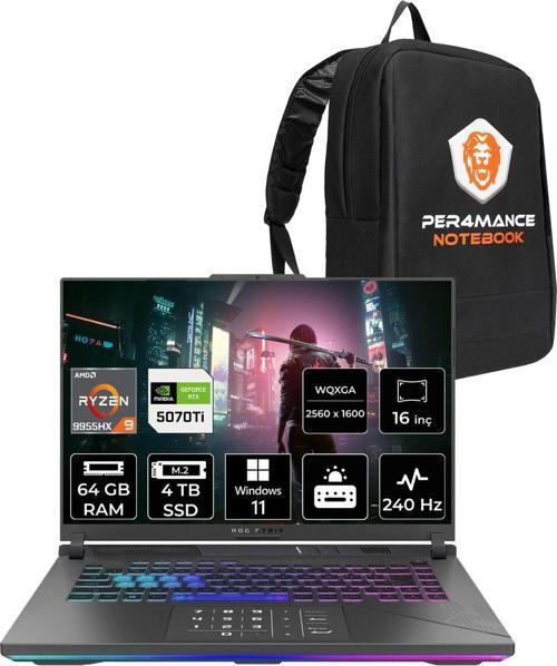 Rog Strix G16 R9 9955Hx 64Gb 4Tb Ssd Rtx5070Ti/12Gb 140W 240Hz 16'' 2.5K W11P Gaming & Per4