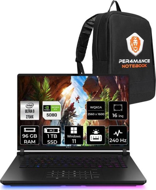 Rog Strix G16 Ultra 9 275Hx 96Gb 1Tb Ssd Rtx5080/16Gb 175W 240Hz 16'' 2.5K W11P Gaming & Per4