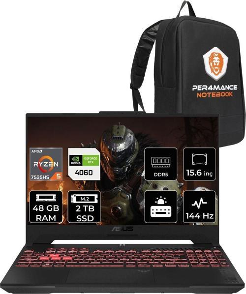 Tuf Gaming A15 Fa507Nv R5 7535Hs 48Gb 2Tb Ssd Rtx4060/8Gb 140W 144Hz 15.6'' Fdos Lp103 & Per4