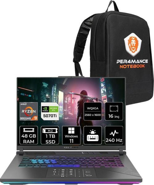 Rog Strix G16 R9 9955Hx 48Gb 1Tb Ssd Rtx5070Ti/12Gb 140W 240Hz 16'' 2.5K W11P Gaming & Per4