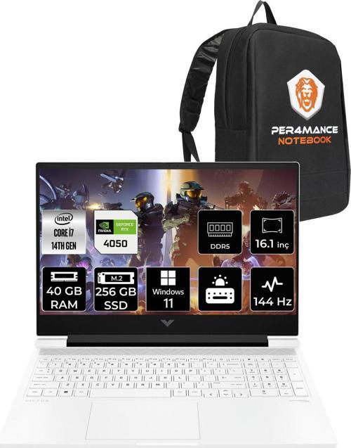 Victus 16 İ7 14700Hx 40Gb 256Gb Ssd Rtx4050/6Gb 16.1" Fhd 144Hz W11H Gaming Laptop & Per4 Çanta