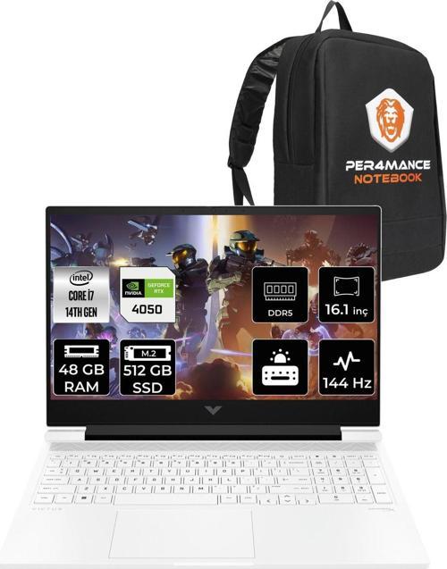 Victus 16 İ7 14700Hx 48Gb 512Gb Ssd Rtx4050/6Gb 16.1" Fhd 144Hz Fdos Gaming Laptop & Per4 Çanta