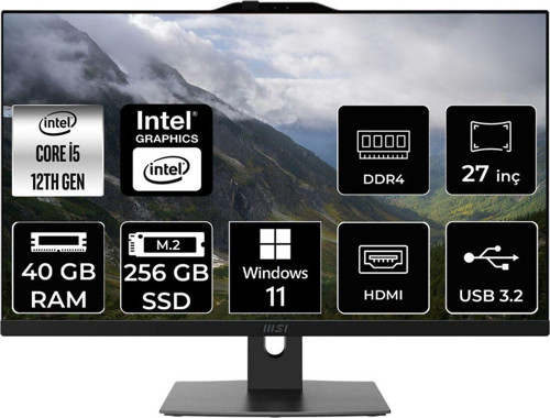 Modern Am272P İ5 1235U 40Gb 256Gb Ssd 27" Fhd W11H All In One Bilgisayar & Per4 Bellek