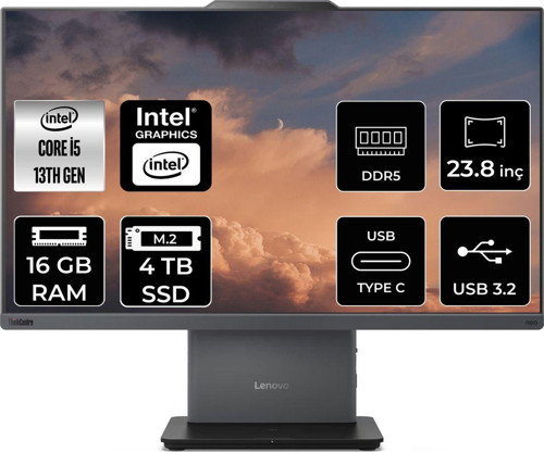 Thinkcentre Neo 50A G5 İ5 13420H 16Gb Ddr5 4Tb Ssd 23.8" Fhd Fdos All İn One & Per4 Bellek
