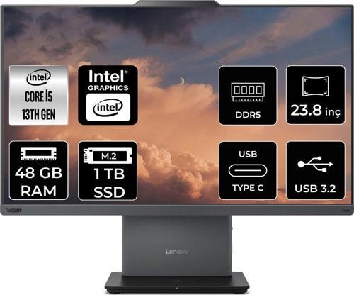 Thinkcentre Neo 50A G5 İ5 13420H 48Gb Ddr5 1Tb Ssd 23.8" Fhd Fdos All İn One & Per4 Bellek