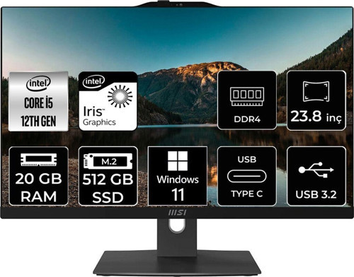 Modern Am242P İ5 1235U 20Gb 512Gb Ssd 23.8" Fhd W11P All In One Bilgisayar & Per4 Bellek