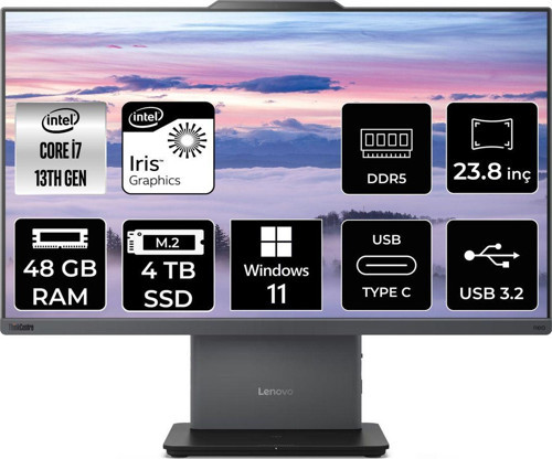 Thinkcentre Neo 50A G5 İ7 13620H 48Gb Ddr5 4Tb Ssd 23.8" Fhd W11P All İn One & Per4 Bellek