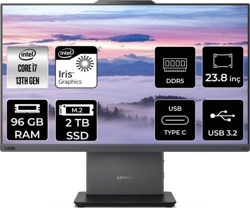 Thinkcentre Neo 50A G5 İ7 13620H 96Gb Ddr5 2Tb Ssd 23.8" Fhd Fdos All İn One & Per4 Bellek