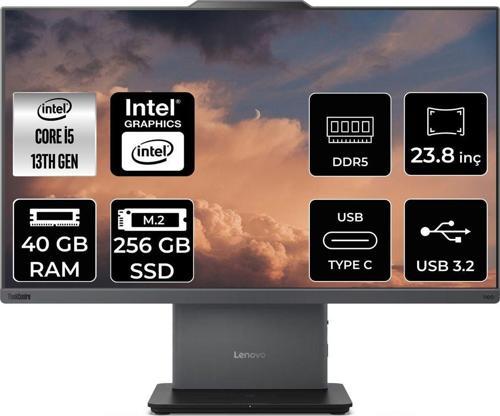 Thinkcentre Neo 50A G5 İ5 13420H 40Gb Ddr5 256Gb Ssd 23.8" Fhd Fdos All İn One & Per4 Bellek