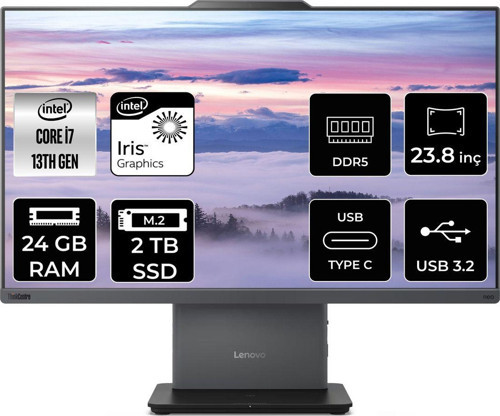 Thinkcentre Neo 50A G5 İ7 13620H 24Gb Ddr5 2Tb Ssd 23.8" Fhd Fdos All İn One & Per4 Bellek
