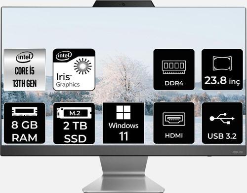 A3402Wbak-I58512B0D İ5 1335U 8Gb 2Tb Ssd 23.8" Fhd W11P All In One Bilgisayar & Per4 Bellek