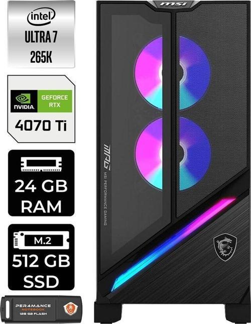 Mpg Infınıte X3 Aı 2Nuf7 Ultra 7 265K 24Gb Ddr5 512Gb Ssd Rtx 4070Ti Super 16Gb  W11Pro