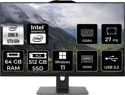 Modern Am272P İ5 1235U 64Gb 512Gb Ssd 27" Fhd W11H All In One Bilgisayar & Per4 Bellek