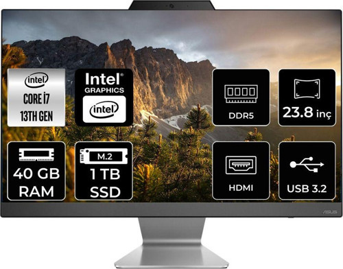A3402Wbak-I716512B0D İ7 1355U 40Gb 1Tb Ssd 23.8" Fhd Fdos All In One Bilgisayar & Per4 Bellek