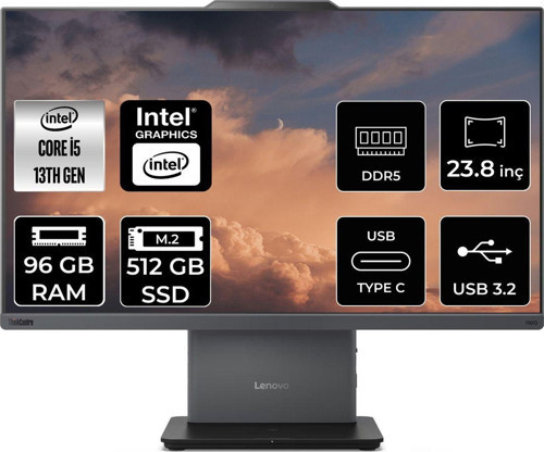 Thinkcentre Neo 50A G5 İ5 13420H 96Gb Ddr5 512Gb Ssd 23.8" Fhd Fdos All İn One & Per4 Bellek