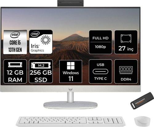 27-Cr0009Nt İ5 1335U 12Gb 256Gb Ssd Intel Graphics 27" Fhd Ips W11H All In One Pc Beyaz & Per4