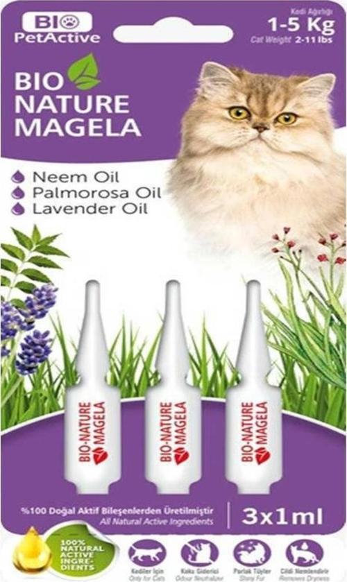 Bio Nature Magela 3x1 ml 1-5 kg Kedi Ense Damlası