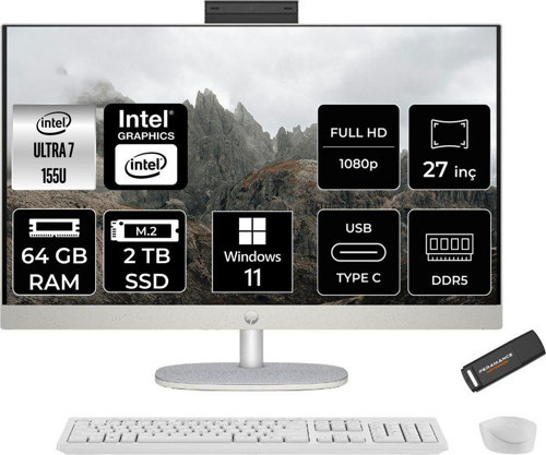 27-Cr1021Nt Ultra 7 155U 64Gb Ddr5 2Tb Ssd Intel Graphics 27" Fhd W11P Beyaz All İn One & Per4
