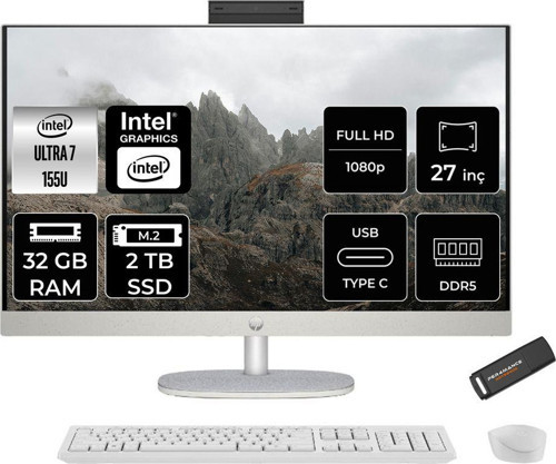 27-Cr1021Nt Ultra 7 155U 32Gb Ddr5 2Tb Ssd Intel Graphics 27" Fhd Fdos Beyaz All İn One & Per4