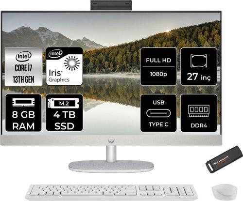 27-Cr0004Nt İ7 1355U 8Gb 4Tb Ssd Intel Graphics 27" Fhd Ips Fdos All In One Pc Beyaz & Per4