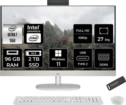 27-Cr1021Nt Ultra 7 155U 96Gb Ddr5 2Tb Ssd Intel Graphics 27" Fhd W11P Beyaz All İn One & Per4