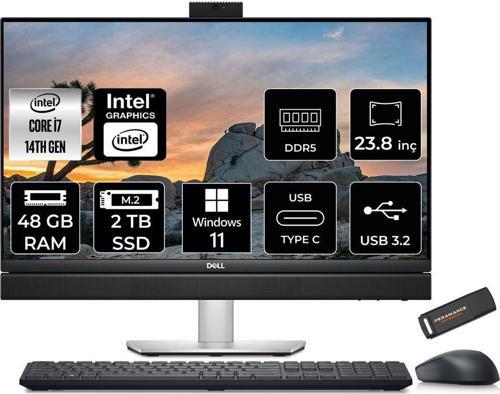 Optiplex 7420 Plus İ7 14700 48Gb Ddr5 2Tb Ssd Uhd Graphics 770 23.8" Fhd W11P All İn One Pc