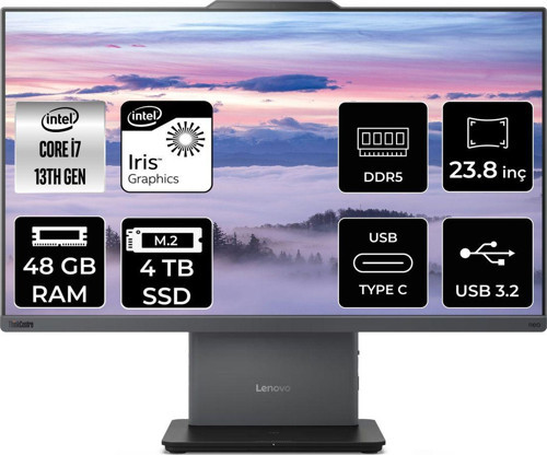 Thinkcentre Neo 50A G5 İ7 13620H 48Gb Ddr5 4Tb Ssd 23.8" Fhd Fdos All İn One & Per4 Bellek