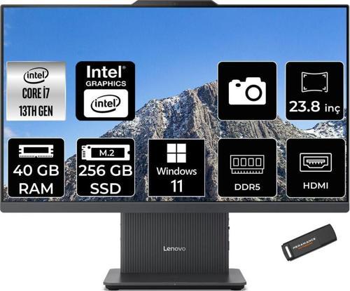 Ideacentre 24Irh9 İ7 13620H 40Gb Ddr5 256Gb Ssd 23.8" Fhd Ips W11P Siyah All İn One Pc & Per4