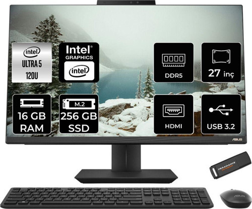 A5702Wvark Ultra 5 120U 16Gb Ddr5 256Gb Ssd Intel Graphics 27" Fhd Fdos Siyah All İn One & Per4