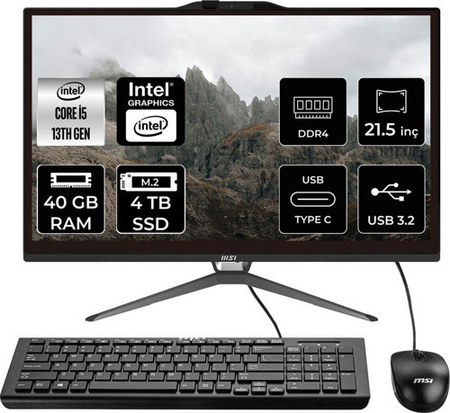 Pro Ap222T İ5 13400 40Gb 4Tb Ssd 21.5" Fhd Fdos Multı Touch All In One Pc & Per4 Bellek