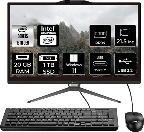 Pro Ap222T İ5 13400 20Gb 1Tb Ssd 21.5" Fhd W11H Multı Touch All In One Pc & Per4 Bellek