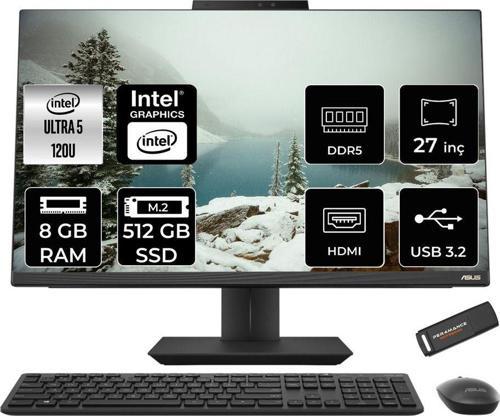 A5702Wvark Ultra 5 120U 8Gb Ddr5 512Gb Ssd Intel Graphics 27" Fhd Fdos Siyah All İn One & Per4