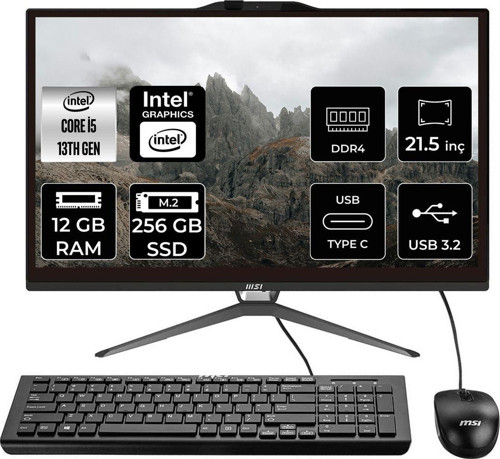 Pro Ap222T İ5 13400 12Gb 256Gb Ssd 21.5" Fhd Fdos Multı Touch All In One Pc & Per4 Bellek
