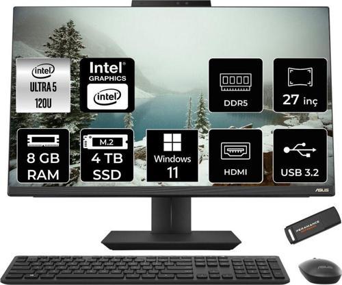 A5702Wvark Ultra 5 120U 8Gb Ddr5 4Tb Ssd Intel Graphics 27" Fhd W11P Siyah All İn One & Per4