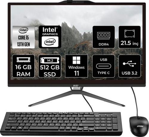 Pro Ap222T İ5 13400 16Gb 512Gb Ssd 21.5" Fhd W11H Multı Touch All In One Pc & Per4 Bellek