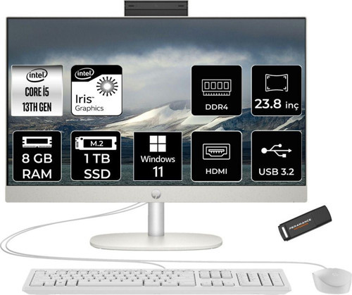 Proone 240 G10 İ5 1335U 8Gb 1Tb Ssd Iris Xe Graphics 23.8" Fhd W11H All In One Pc Beyaz & Per4