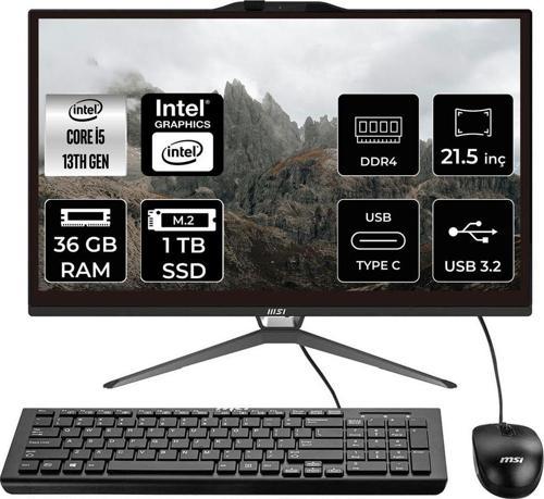 Pro Ap222T İ5 13400 36Gb 1Tb Ssd 21.5" Fhd Fdos Multı Touch All In One Pc & Per4 Bellek