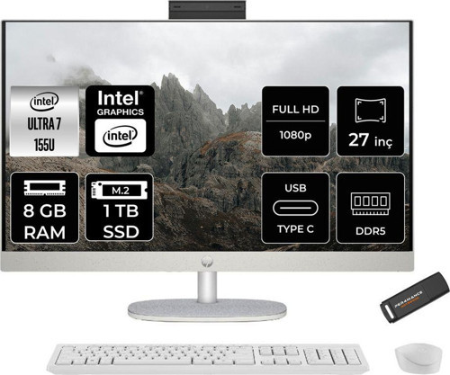 27-Cr1021Nt Ultra 7 155U 8Gb Ddr5 1Tb Ssd Intel Graphics 27" Fhd Fdos Beyaz All İn One & Per4