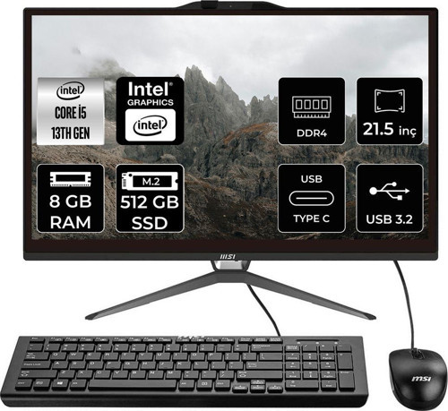 Pro Ap222T İ5 13400 8Gb 512Gb Ssd 21.5" Fhd Fdos Multı Touch All In One Pc & Per4 Bellek