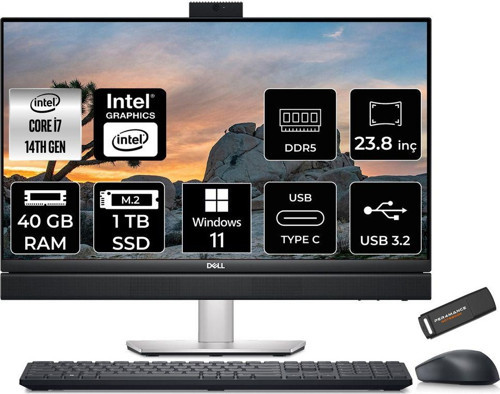 Optiplex 7420 Plus İ7 14700 40Gb Ddr5 1Tb Ssd Uhd Graphics 770 23.8" Fhd W11H All İn One Pc